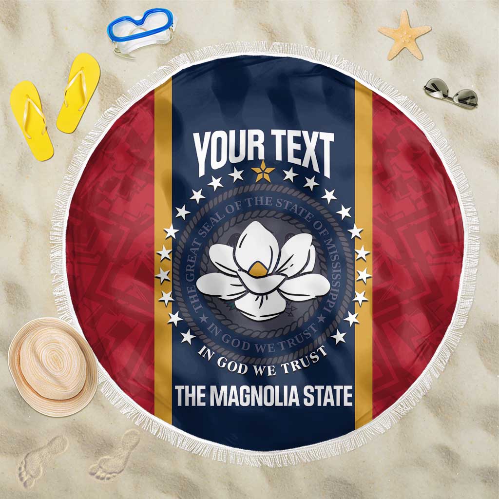 United States Mississippi Beach Blanket Magnolia State Flag Style