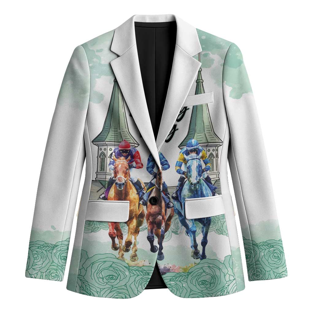 Kentucky Horse Racing Personalized Blazer Churchill Downs Roses Pastel Green