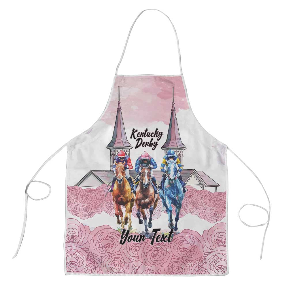 Kentucky Horse Racing Personalized Apron Churchill Downs Roses Pastel Pink