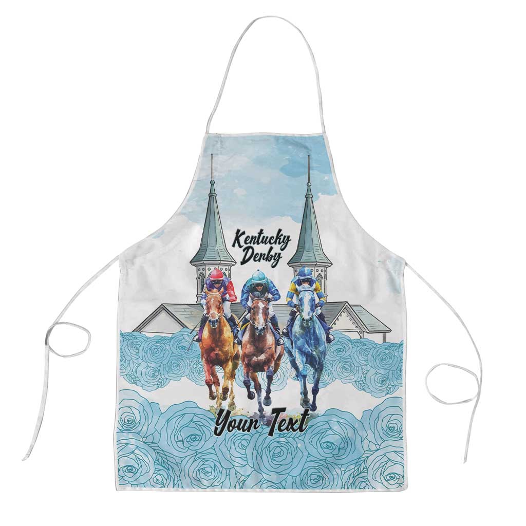 Kentucky Horse Racing Personalized Apron Churchill Downs Roses Pastel Blue