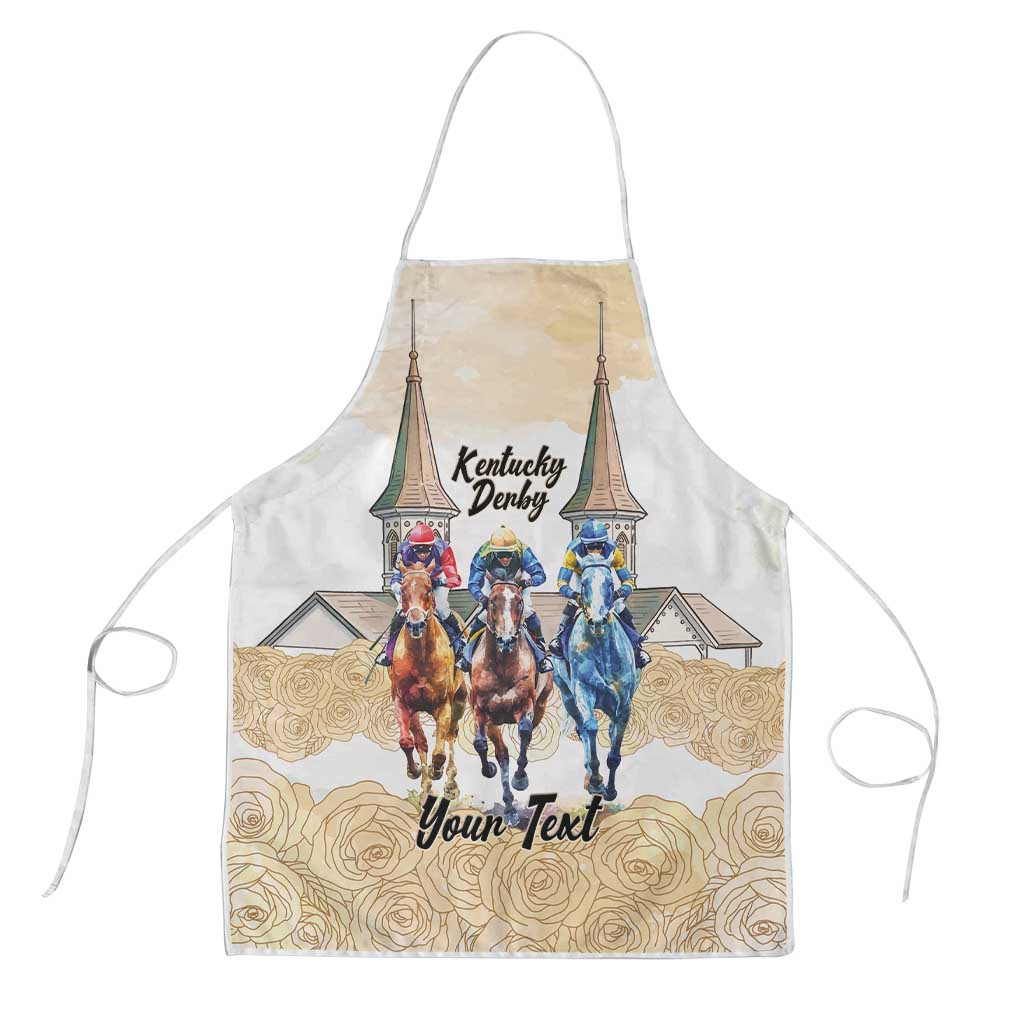 Kentucky Horse Racing Personalized Apron Churchill Downs Roses Pastel Yellow