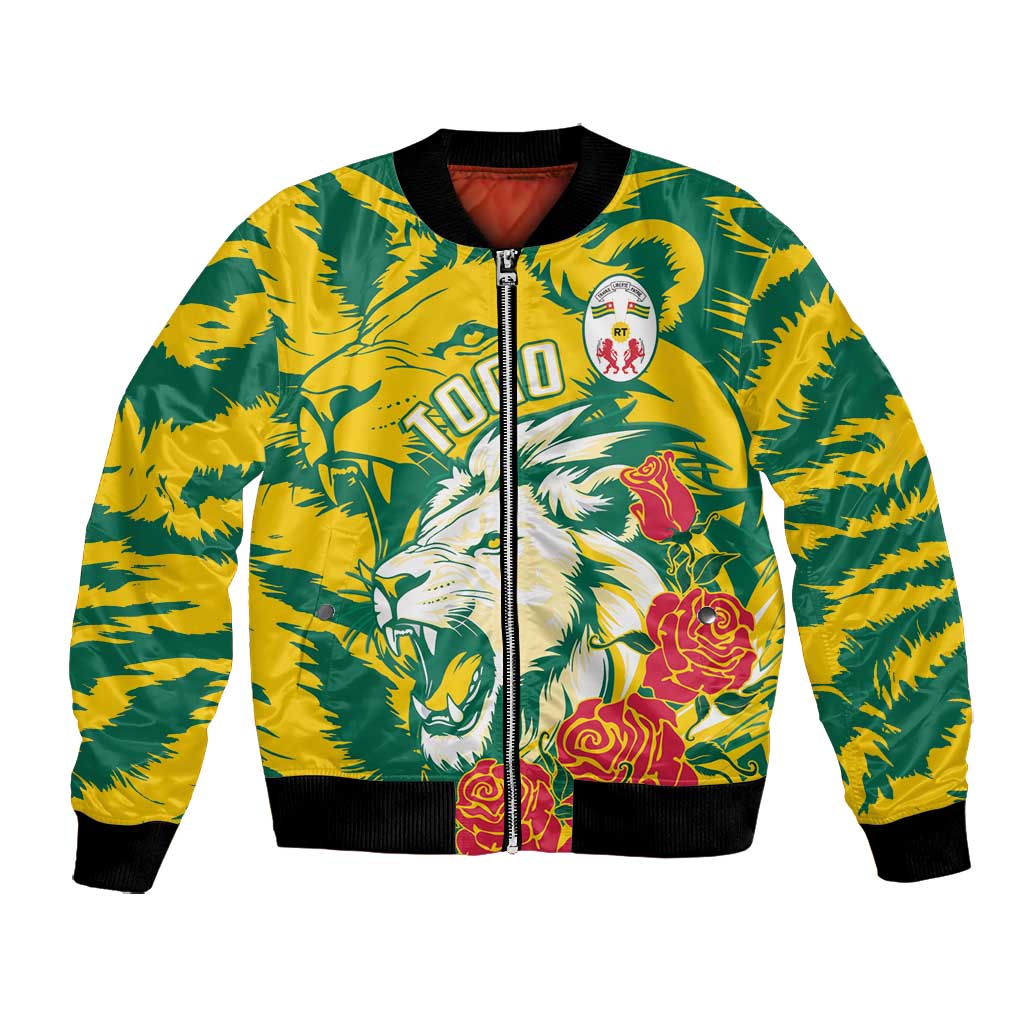 Togo Independence Day Bomber Jacket Lion and Rose Proud To Be Togolese