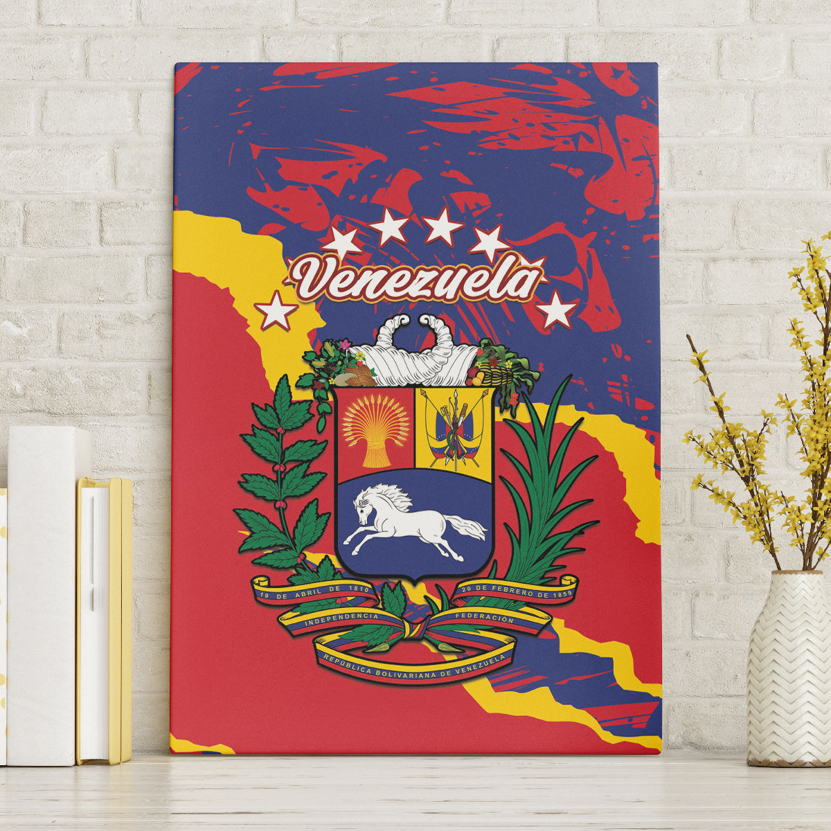 Venezuela Independence Day Canvas Wall Art Feliz Dia de la Independencia Grunge Style - Wonder Print Shop