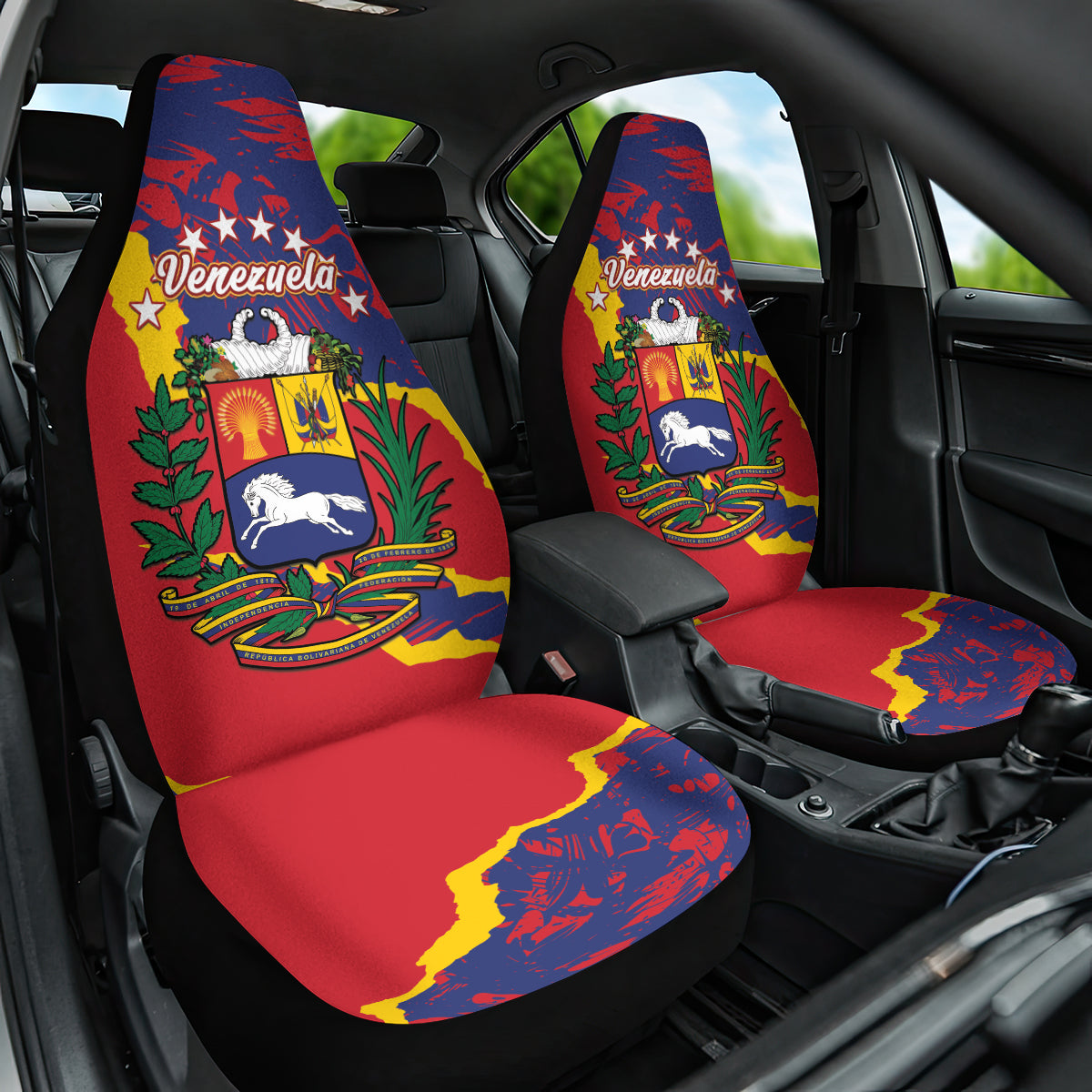 Venezuela Independence Day Car Seat Cover Feliz Dia de la Independencia Grunge Style - Wonder Print Shop