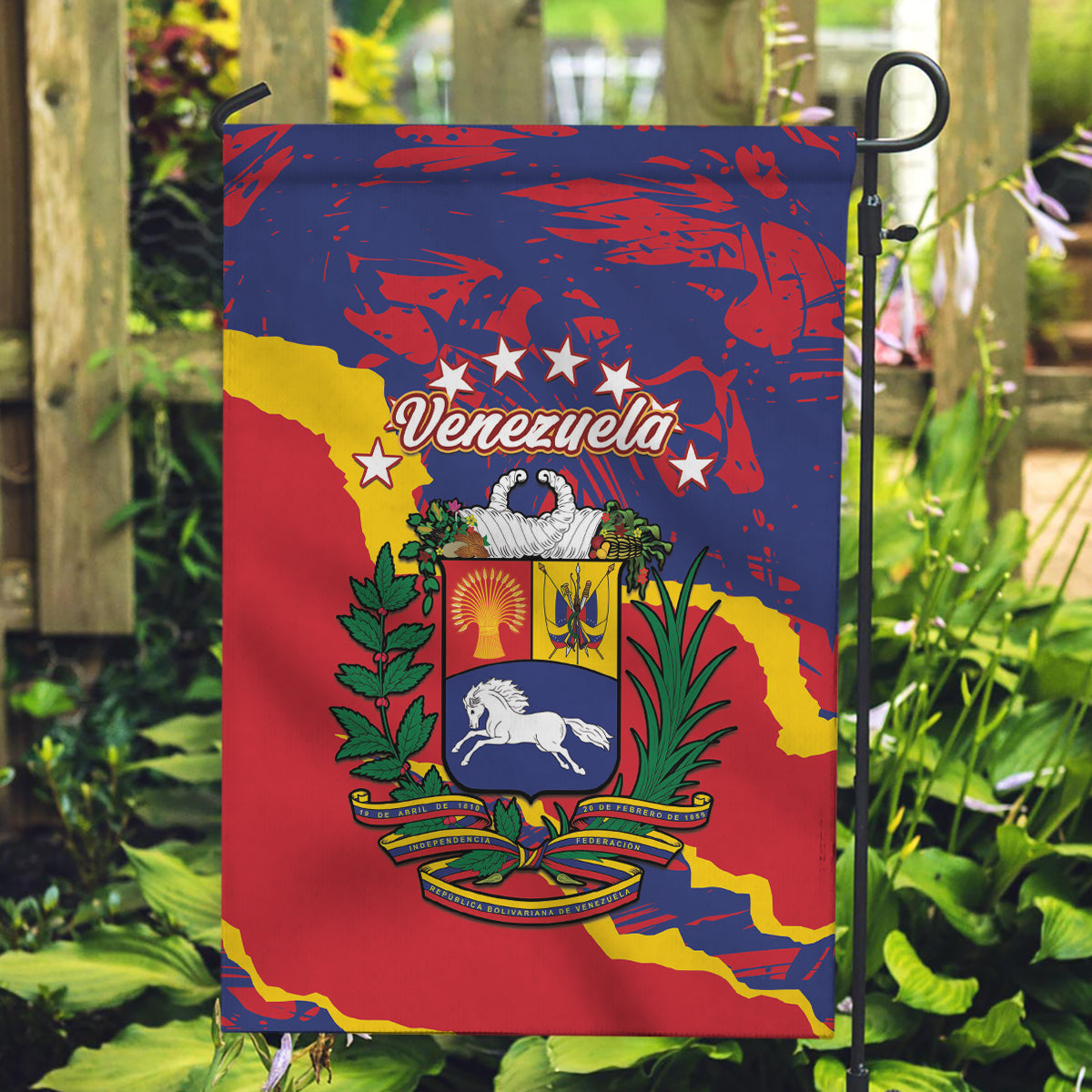 Venezuela Independence Day Garden Flag Feliz Dia de la Independencia Grunge Style - Wonder Print Shop