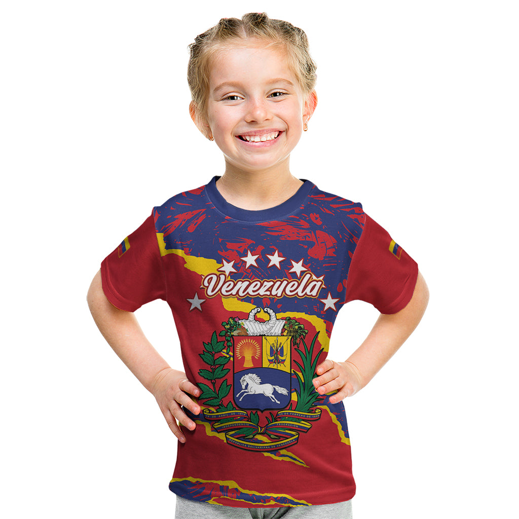 Venezuela Independence Day Kid T Shirt Feliz Dia de la Independencia Grunge Style - Wonder Print Shop