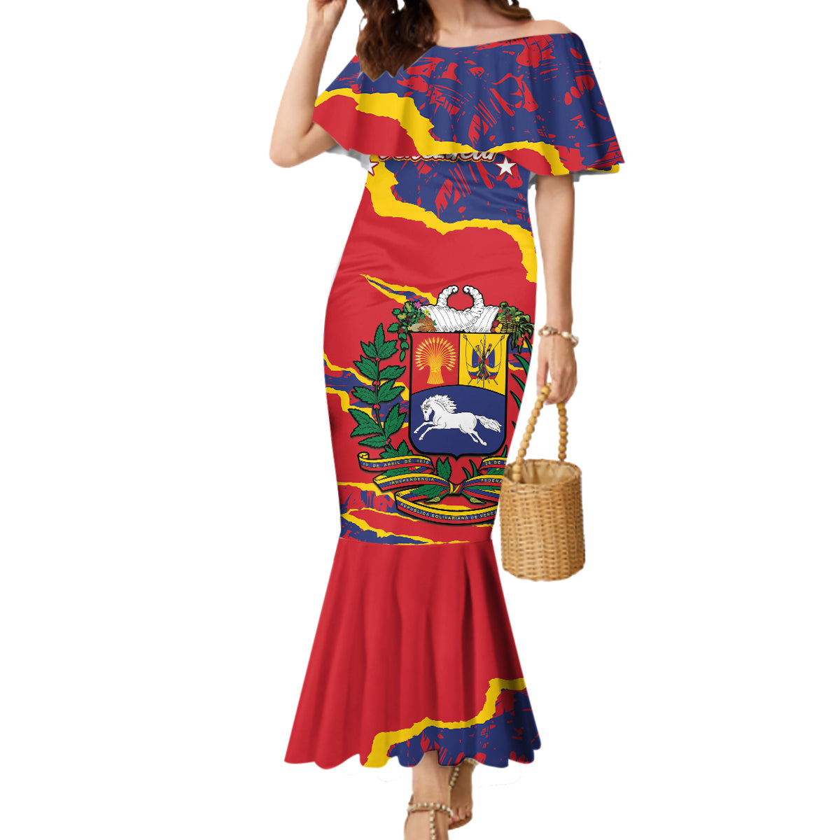 Venezuela Independence Day Mermaid Dress Feliz Dia de la Independencia Grunge Style - Wonder Print Shop