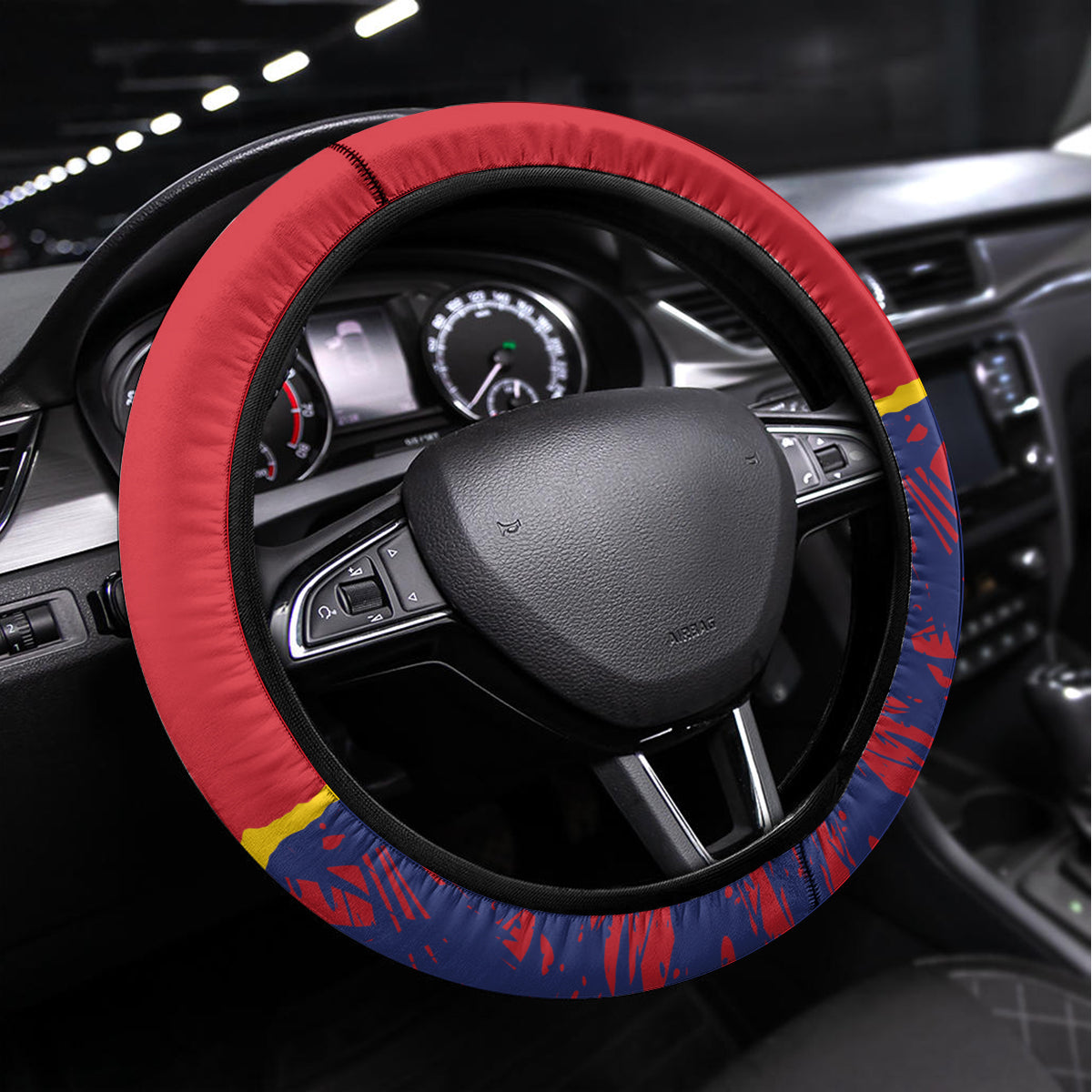 Venezuela Independence Day Steering Wheel Cover Feliz Dia de la Independencia Grunge Style - Wonder Print Shop