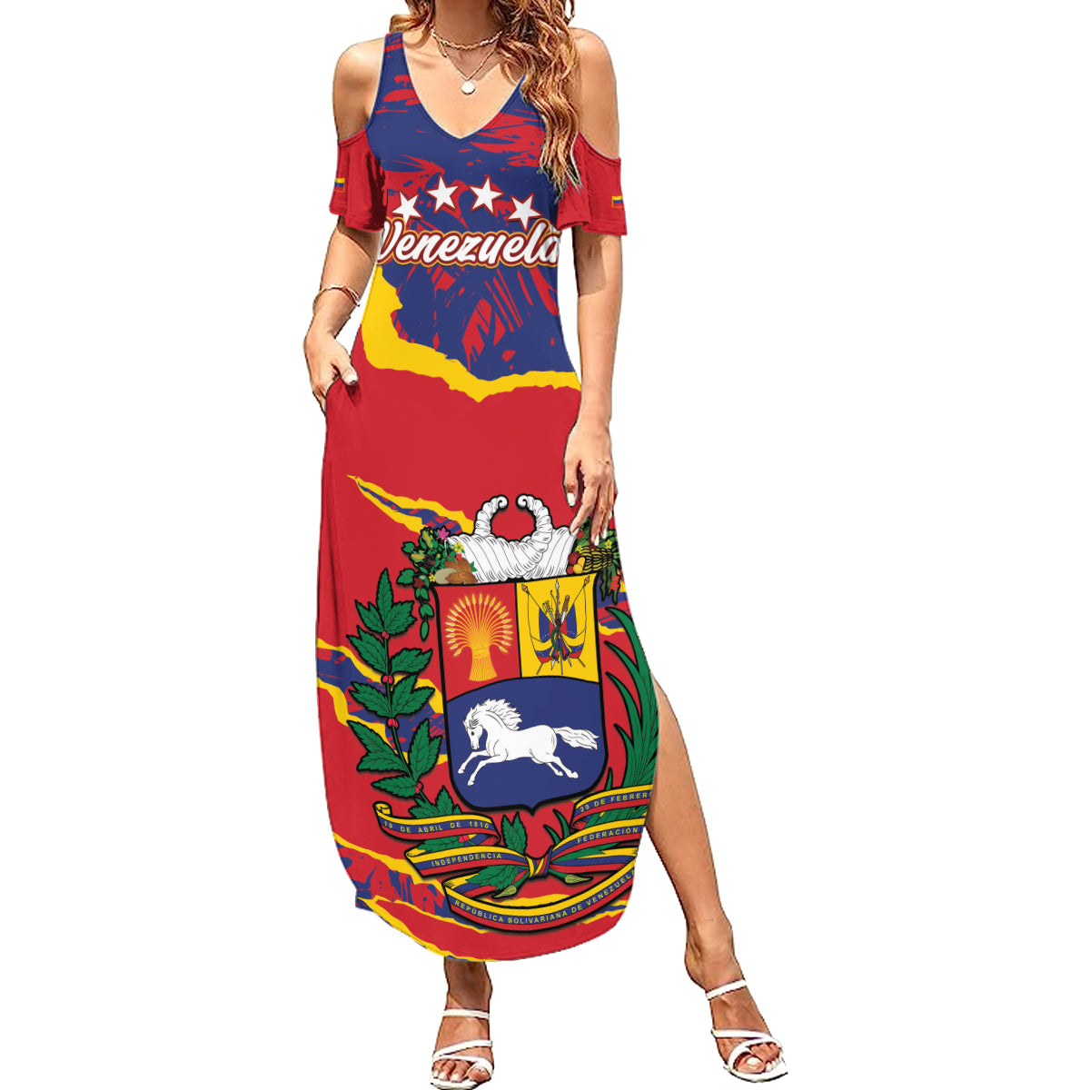 Venezuela Independence Day Summer Maxi Dress Feliz Dia de la Independencia Grunge Style - Wonder Print Shop