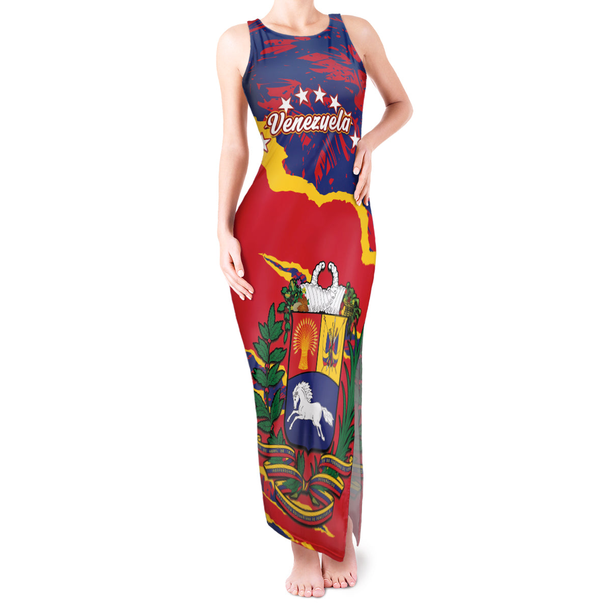 Venezuela Independence Day Tank Maxi Dress Feliz Dia de la Independencia Grunge Style - Wonder Print Shop