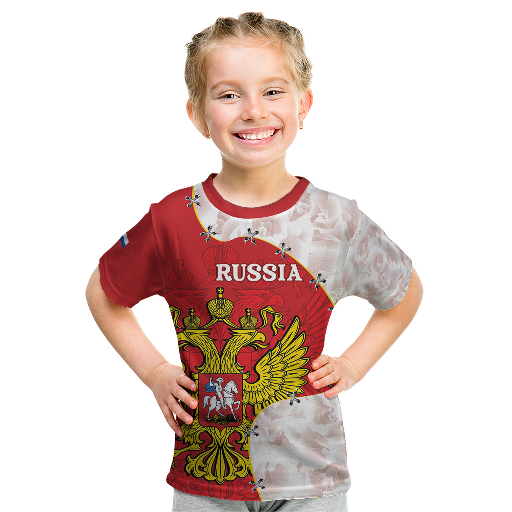 Russia Independence Day Kid T Shirt Coat Of Arms With Map - Wonder Print Shop