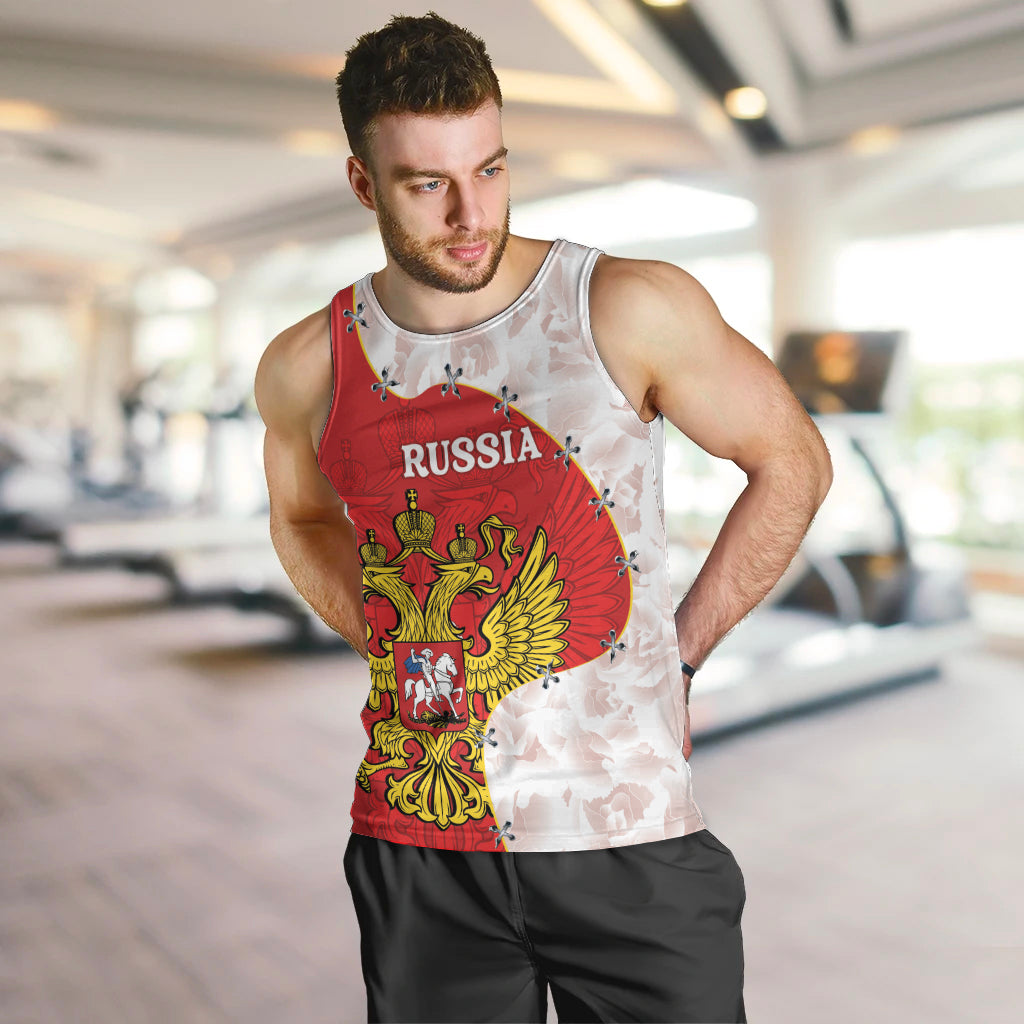 Russia Independence Day Men Tank Top Coat Of Arms With Map - Wonder Print Shop