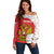 Russia Independence Day Off Shoulder Sweater Coat Of Arms With Map - Wonder Print Shop