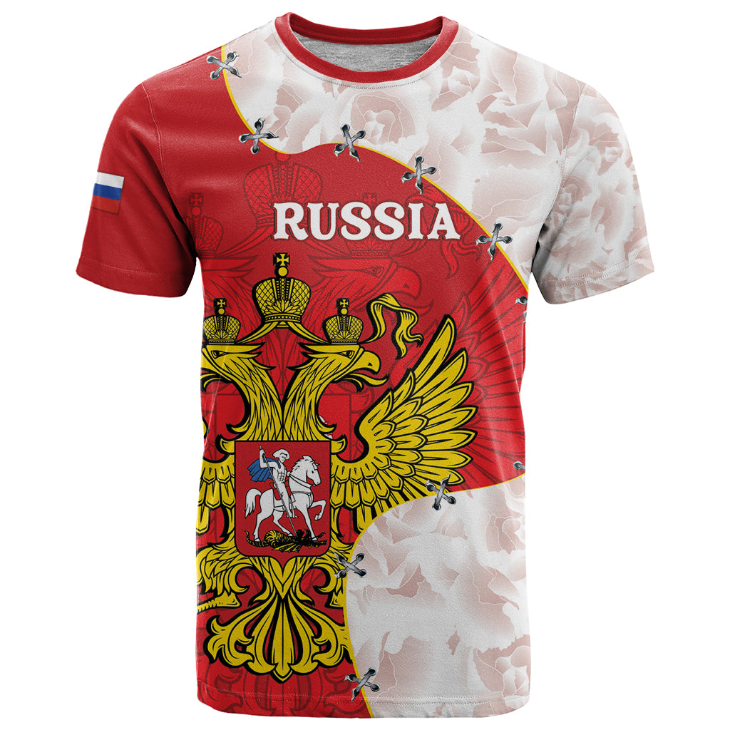 Russia Independence Day T Shirt Coat Of Arms With Map - Wonder Print Shop