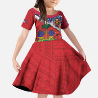 Haitian Heritage Month Kid Short Sleeve Dress Haitian Americans Proud Grunge Style