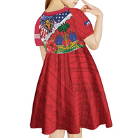 Haitian Heritage Month Kid Short Sleeve Dress Haitian Americans Proud Grunge Style