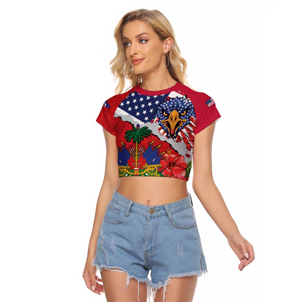 Haitian Heritage Month Raglan Cropped T Shirt Haitian Americans Proud Grunge Style