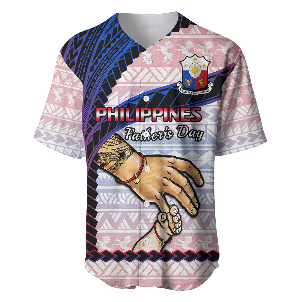 Polynesian Pride Father Day Philippines Baseball Jersey Filipino Pattern Maligayang Araw ng Mga Ama - Wonder Print Shop