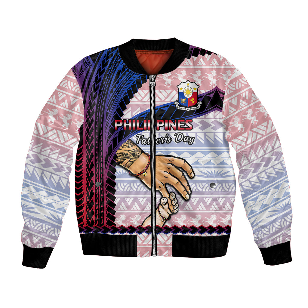 Bomber jacket with Philippines graphic, full zip front, ribbed cuffs and hem