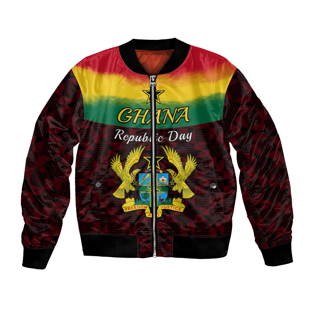 1 July Ghana Republic Day Bomber Jacket African Pattern Mix Flag Unique Style - Wonder Print Shop