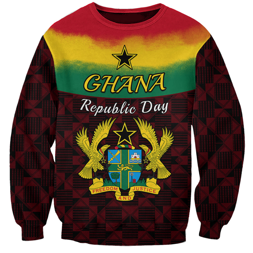 1 July Ghana Republic Day Sweatshirt African Pattern Mix Flag Unique Style - Wonder Print Shop