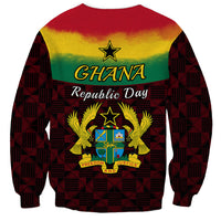 Unisex sweatshirt with back Ghana Republic Day graphic, star, GHANA text and eagle emblem