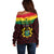 Personalised 1 July Ghana Republic Day Off Shoulder Sweater African Pattern Mix Flag Unique Style - Wonder Print Shop