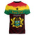 Personalised 1 July Ghana Republic Day Women V Neck T Shirt African Pattern Mix Flag Unique Style - Wonder Print Shop