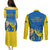 Ukraine Couples Matching Puletasi Dress and Long Sleeve Button Shirts Happy Ukrainian 32nd Independence Anniversary - Wonder Print Shop