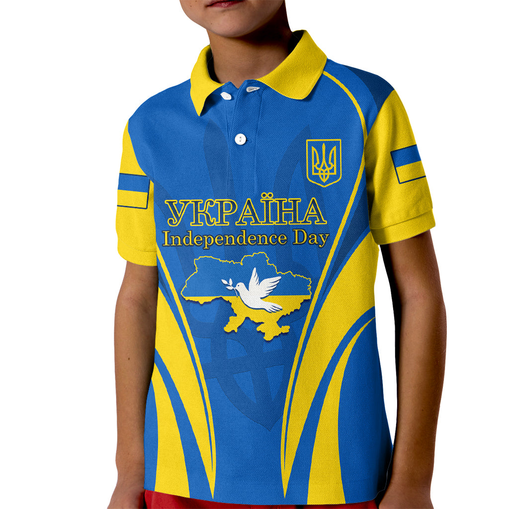 Ukraine Kid Polo Shirt Happy Ukrainian 32nd Independence Anniversary - Wonder Print Shop