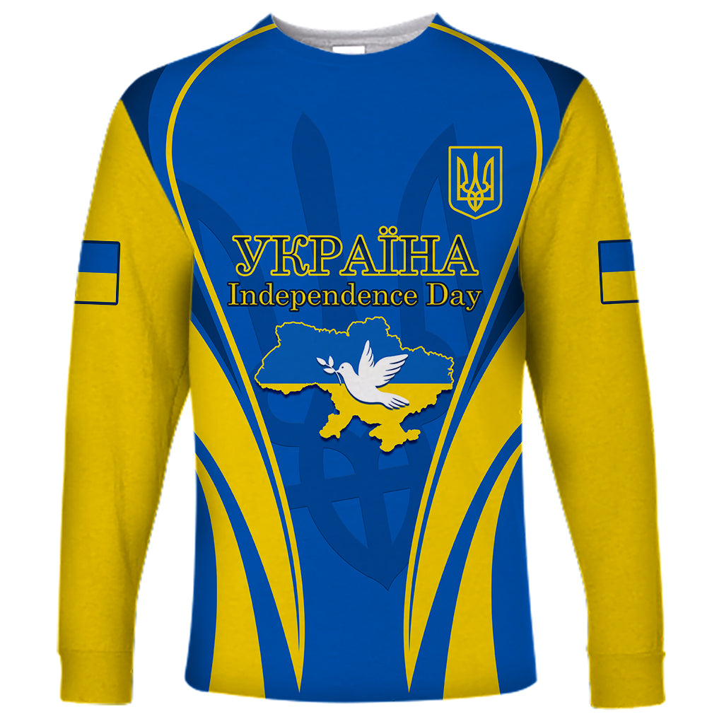 Ukraine Long Sleeve Shirt Happy Ukrainian 32nd Independence Anniversary - Wonder Print Shop