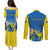 Custom Ukraine Couples Matching Puletasi Dress and Long Sleeve Button Shirts Happy Ukrainian 32nd Independence Anniversary - Wonder Print Shop