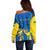 Custom Ukraine Off Shoulder Sweater Happy Ukrainian 32nd Independence Anniversary - Wonder Print Shop