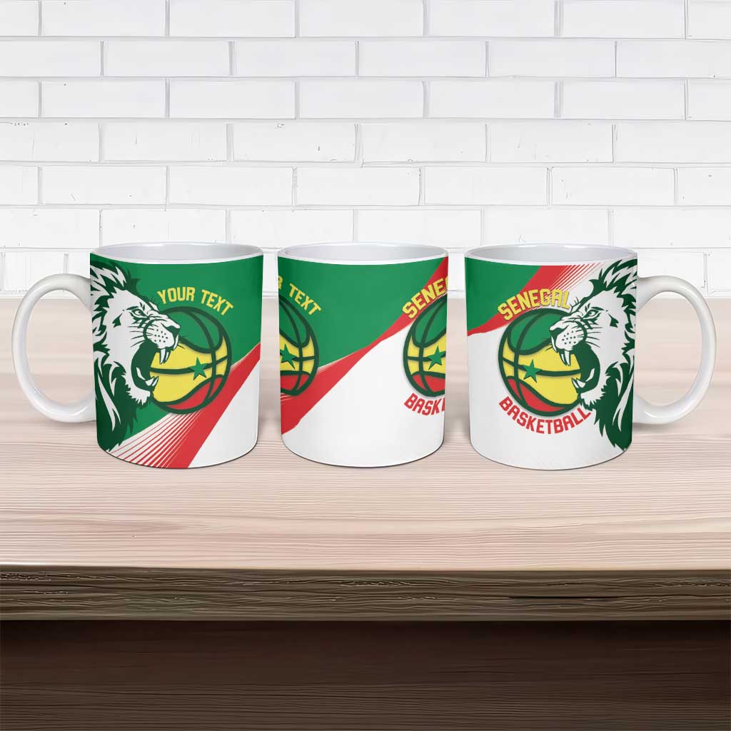 Senegal Basketball Custom Ceramic Mug Come On Lions - Wonder Print Shop