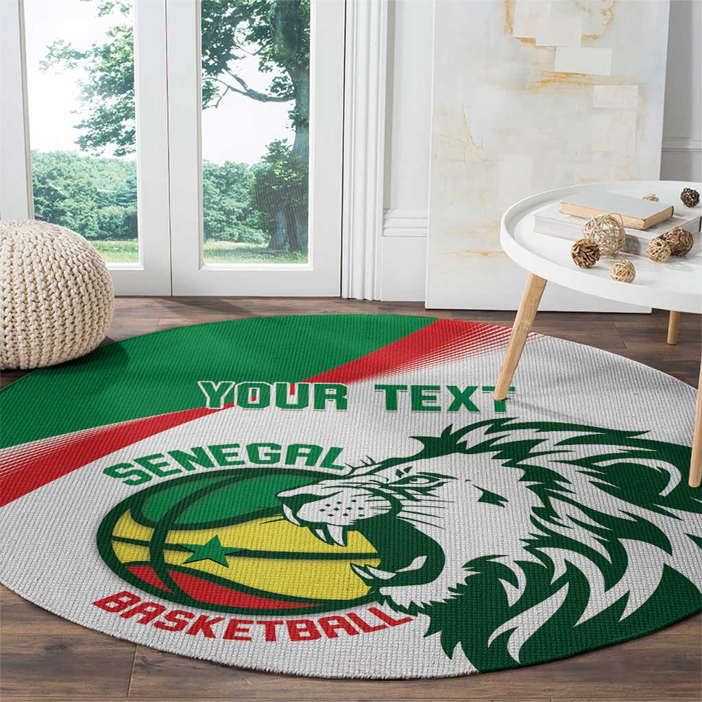 Senegal Basketball Custom Round Carpet Come On Lions - Wonder Print Shop