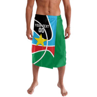 Custom basketball lavalava wrap skirt, green with star graphic and text/number