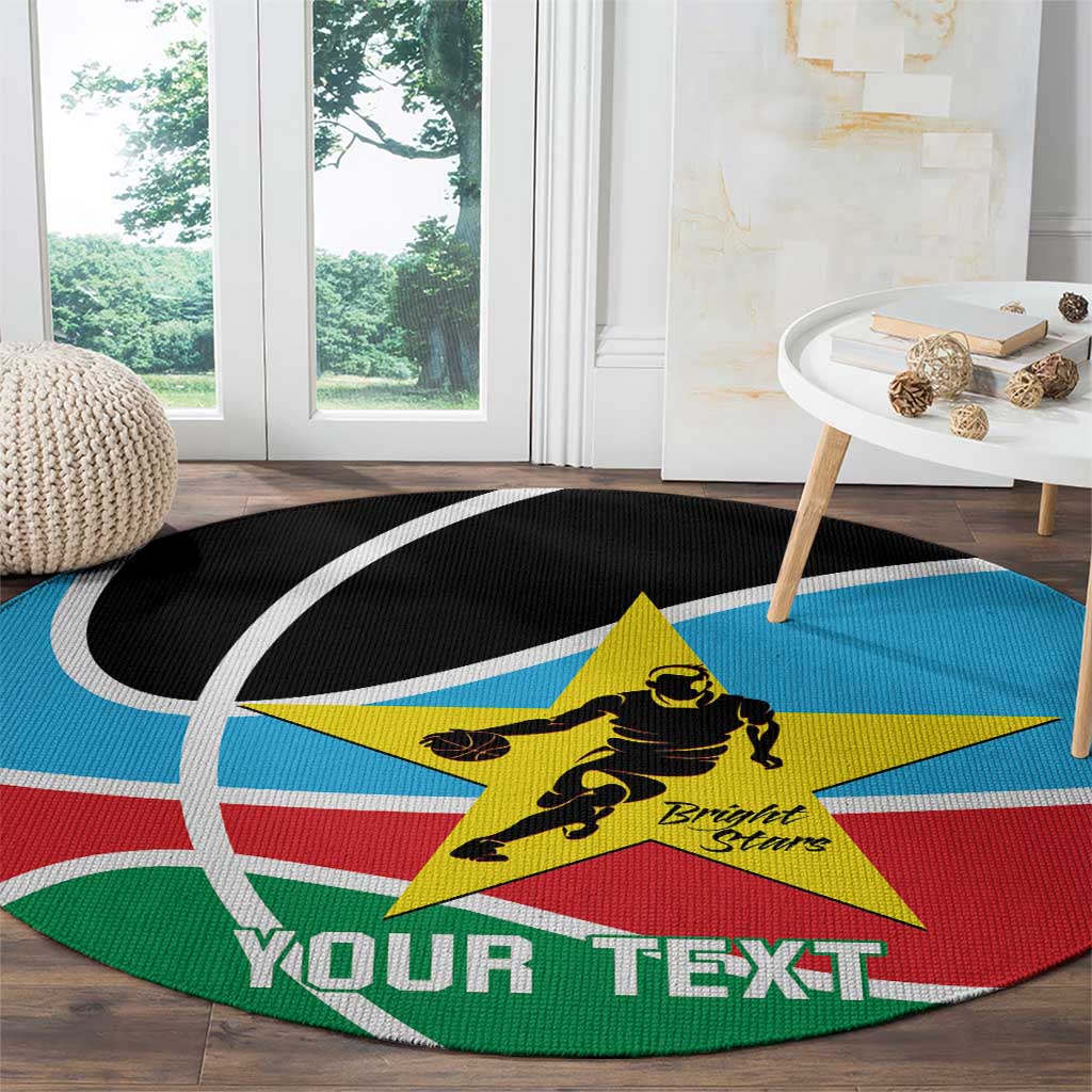 South Sudan Basketball Custom Round Carpet Come On Bright Stars - Wonder Print Shop