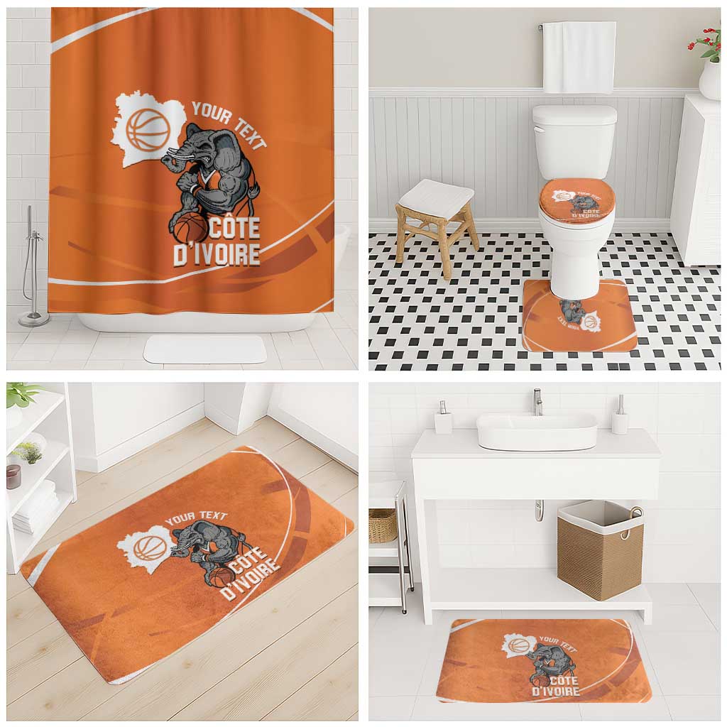 Ivory Coast Basketball Custom Bathroom Set Allez Les Elephants - Wonder Print Shop