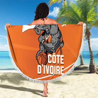 Ivory Coast Basketball Custom Beach Blanket Allez Les Elephants - Wonder Print Shop