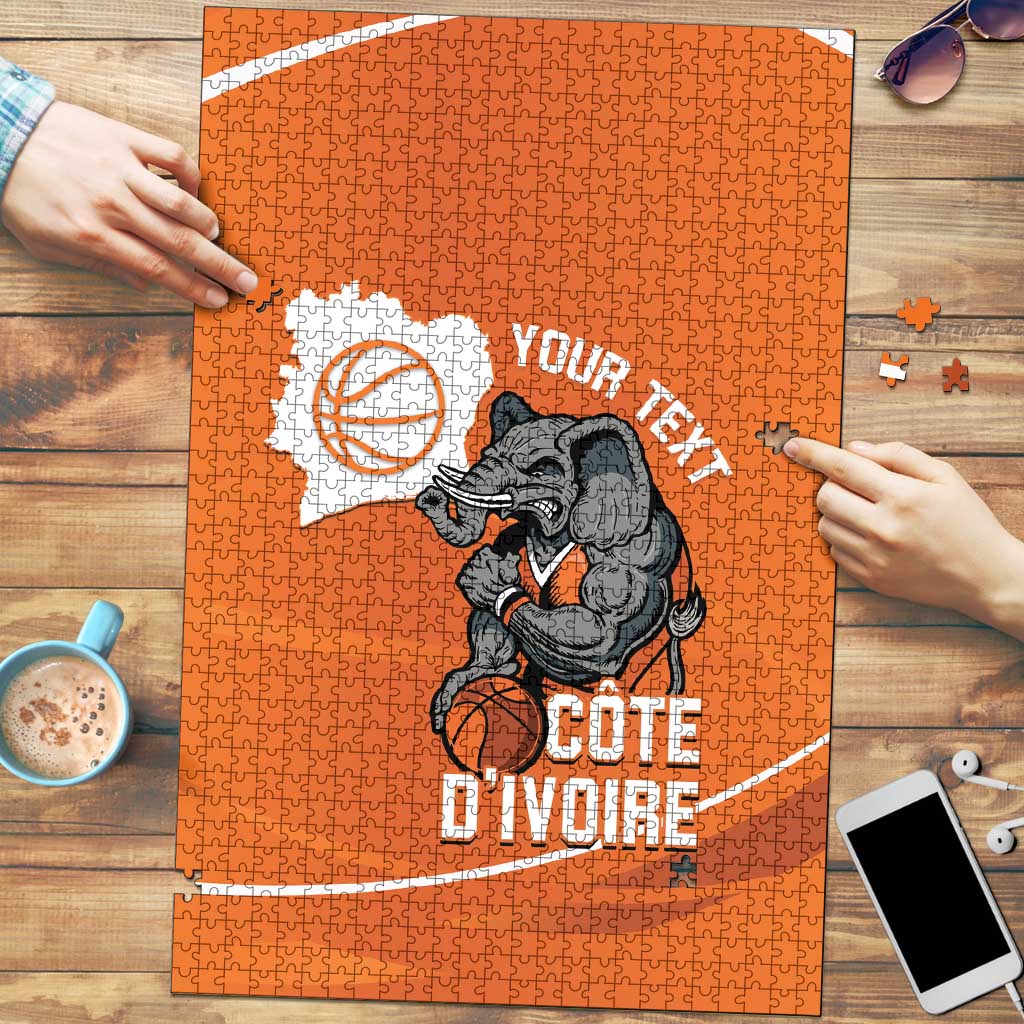 Ivory Coast Basketball Custom Puzzle Allez Les Elephants - Wonder Print Shop