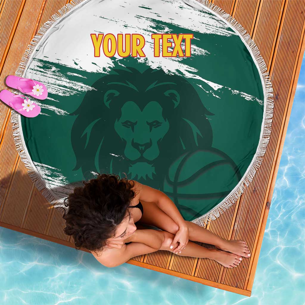 Cameroon Basketball Custom Beach Blanket Come On Indomitable Lions - Wonder Print Shop