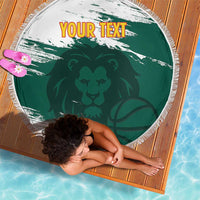 Cameroon Basketball Custom Beach Blanket Come On Indomitable Lions - Wonder Print Shop