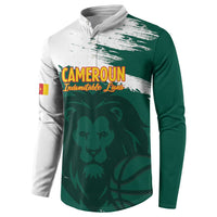 Cameroon Basketball Custom Button Sweatshirt Come On Indomitable Lions - Wonder Print Shop