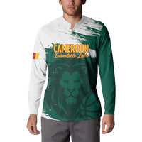 Cameroon Basketball Custom Button Sweatshirt Come On Indomitable Lions - Wonder Print Shop