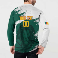 Cameroon Basketball Custom Button Sweatshirt Come On Indomitable Lions - Wonder Print Shop