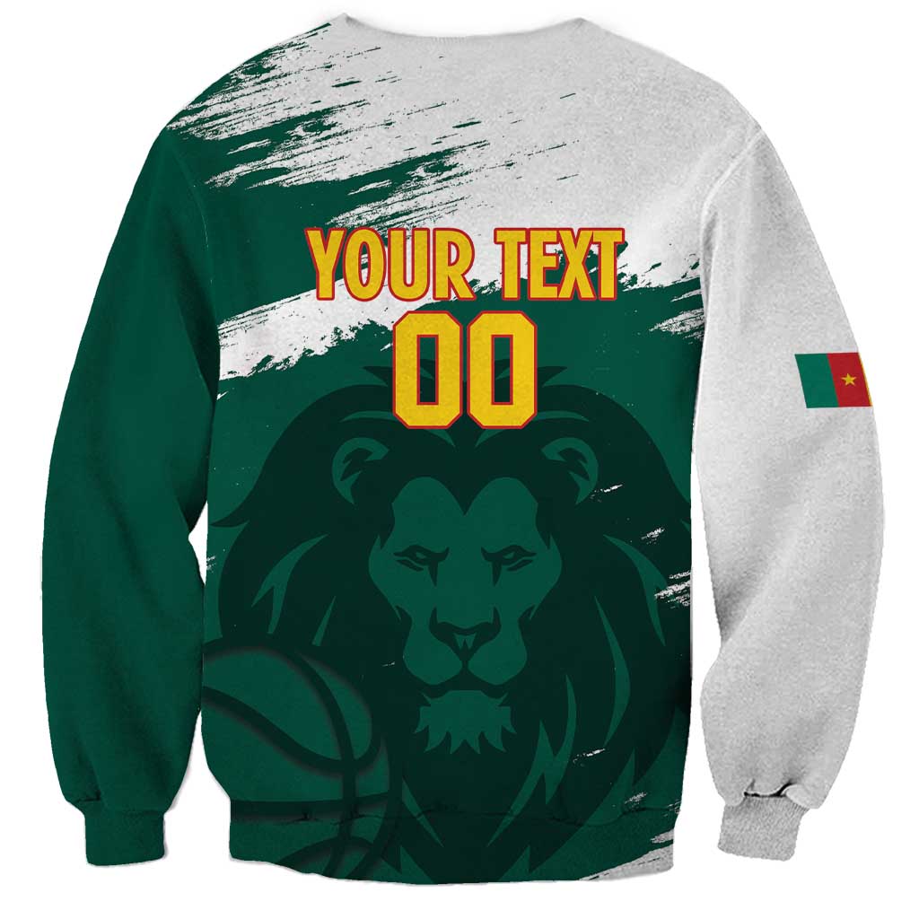 Cameroon Basketball Custom Sweatshirt Come On Indomitable Lions - Wonder Print Shop