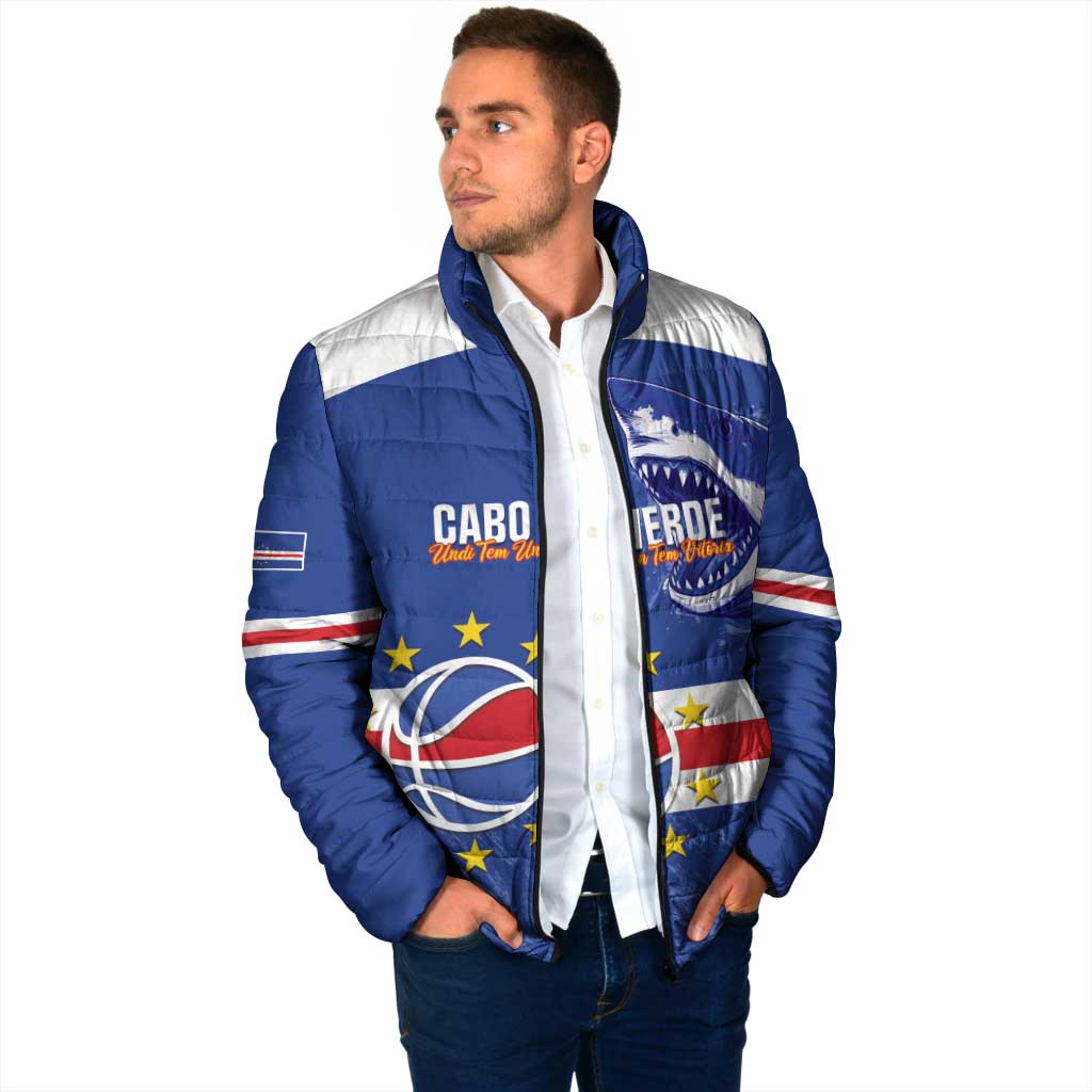Cape Verde Basketball Custom Padded Jacket Come On Blue Sharks - Wonder Print Shop
