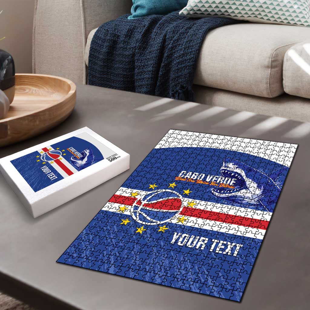 Cape Verde Basketball Custom Puzzle Come On Blue Sharks - Wonder Print Shop