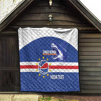 Cape Verde Basketball Custom Quilt Come On Blue Sharks - Wonder Print Shop