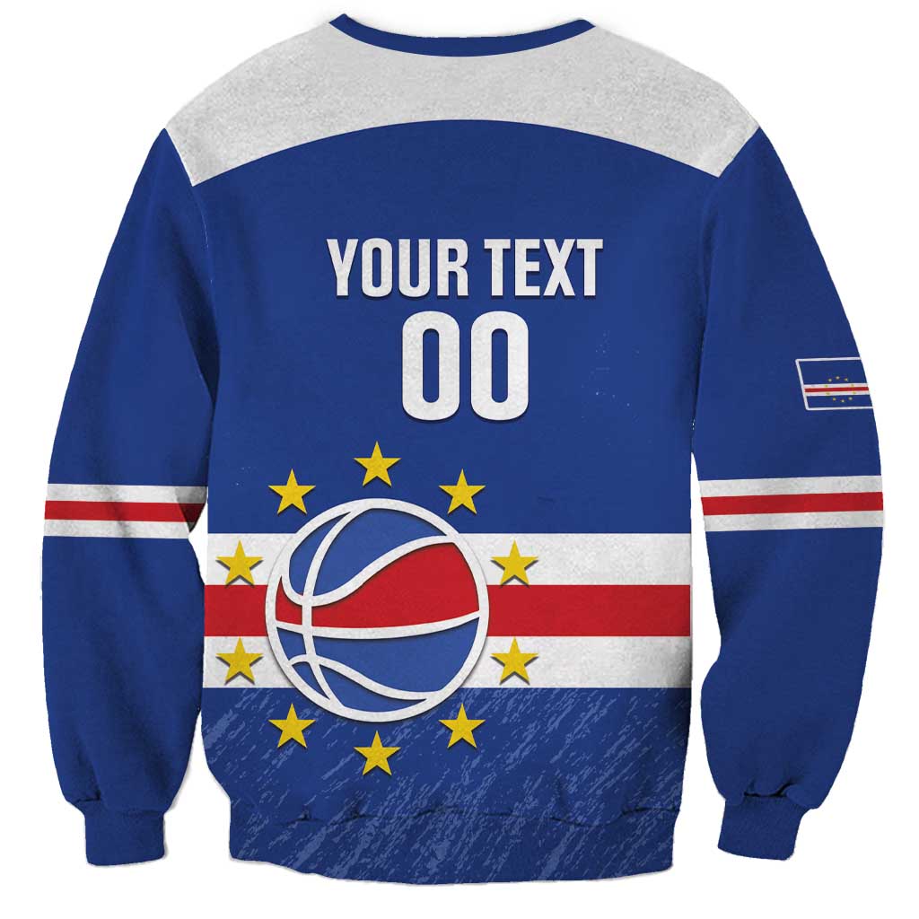 Cape Verde Basketball Custom Sweatshirt Come On Blue Sharks - Wonder Print Shop